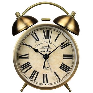 Autres horloges accessoires veilleuse métal Vintage réveil chambre rétro Table chevet bureau Quartz bureau mouvement mécanisme cadeau