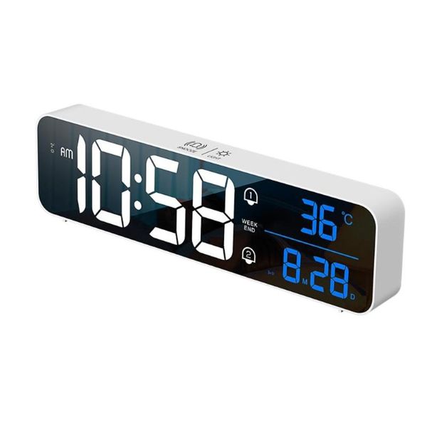 Otros accesorios de relojes reloj despertador Digital recargable activado por sonido Dual LED Snooze temperatura mesa de música para decoración para sala de estar