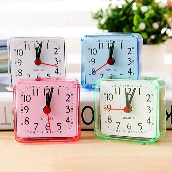 Otros relojes Accesorios Cuadrado Cama pequeña Despertador Caja transparente Compacto Viaje Despertador Lindo Portátil Niños Estudiante Hogar Mesa Escritorio RelojL2403