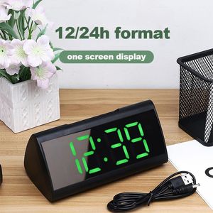 Other Clocks & Accessories Triangle Large Screen LED Mirror Alarm Clock Table Date Time Temperature Snooze Backlight Function Home Office De