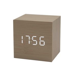 Andere klokken Accessoires Voice Control Slaapkamer Temperatuur Display Reizen LED Digitale Houten Wekker Desktop Tafel Decor Klein huis van