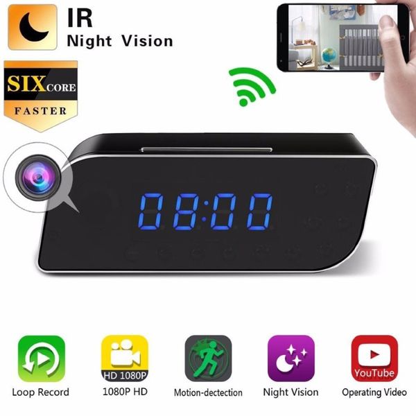 Otros relojes Accesorios WIFI Despertador Seguridad Detección de movimiento Niñera IR Mesa Enchufe de EE. UU. HD 1080P234H