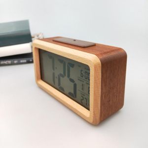 Otros accesorios de los accesorios de despertador digital de madera Luz de noche inteligente con fecha de repetición y tiempo de temperatura conmutable