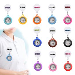 Autre lettre de slog fleur 8 Clip Pocket Watchs Clip-on Splow Hanging Nurses Regardez pour les médecins infirmières femmes hôpital médical Fob Clock G OTF7U