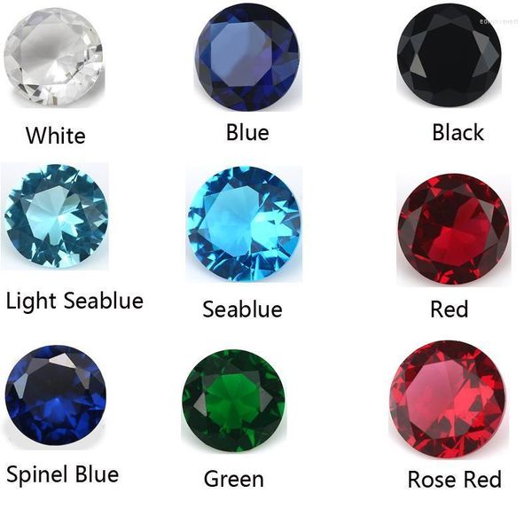 Otros colores, 1,0-15mm, redondo, rojo, verde, rosa, blanco, azul, piedra preciosa de cristal suelta, cortada a máquina para joyería, bricolaje, otros Edwi22