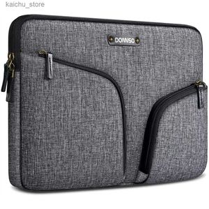 Andere computeraccessoires Domiso 10 11 13 14 15,6 inch Waterdichte laptophuls canvas met achterste handgreep Case Bag slank voor laptops rood grijs donkergrijs y240418