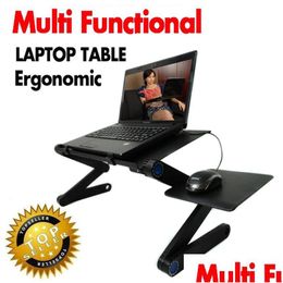 Andere computeraccessoires Lapdesks Mti Functioneel Ergonomisch Laptoptafel Voor Bed Draagbare Bank Opvouwbare standaard Lapdesk Notebook met Dhftm