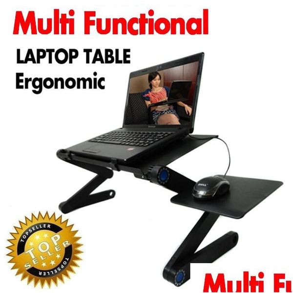 Otros accesorios de computadora Lapdesks MTI Mesa ergonómica funcional para computadora portátil para cama Sofá portátil Soporte plegable Lapdesk Notebook con DHFTM