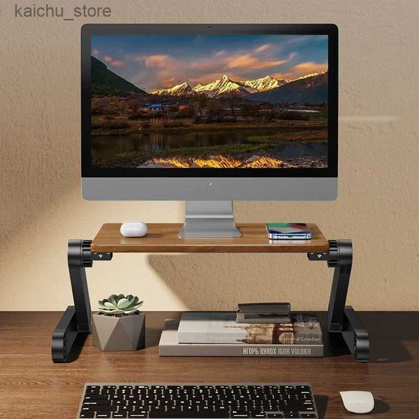 Otros componentes de la computadora OatsBasf Solid Wood MacBook Stand con altura vertical ajustable Angle Portable Soport Soport Projector Stand Y240418