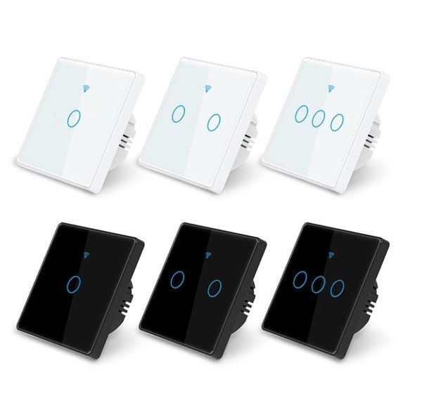 Otros electrodomésticos de casa EU Wifi Smart Switch Home Smart Smart Wireless Control de control Alexa Voice Glass Touch Switch AC 100-240V