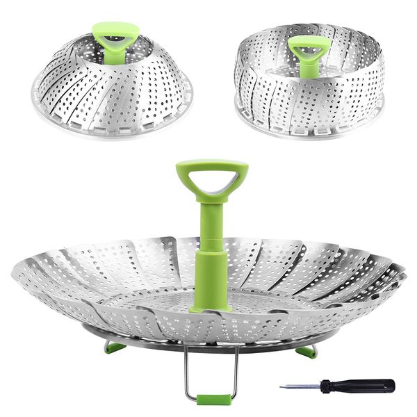 Otros utensilios de cocina Cesta de vapor de acero inoxidable de 911 pulgadas Malla plegable Comida Vegetal Olla Vaporera Herramienta de cocina extensible Utensilios de cocina 230728