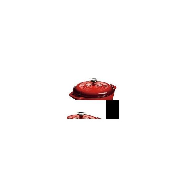 Otros utensilios de cocina Lodge Hierro fundido Horno holandés esmaltado de 3 cuartos Red Drop Delivery Home Garden Cocina Comedor Bar Dhaju