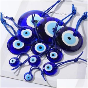 Andere creatieve Turkse blauwe ogen Ronde hanglagglas doe -diy sieraden ketting armbanden duivels oogcadeau accessoires drop levering bevindingen dh25y