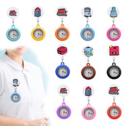 Autres nécessités quotidiennes Clip Watchs de poche Modèles de conception de motif Nurse Watch avec une seconde main rétractable pour les cadeaux des élèves clip-on suspendu otjt0