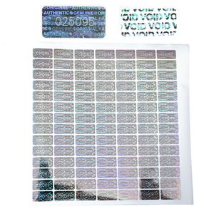 Overige decoratieve stickers 10x20mm 3D zilver Antifake Tamper Proof stickers Holografische veiligheidsverzegelingslabels Garantie vervalt met serienummer 230907