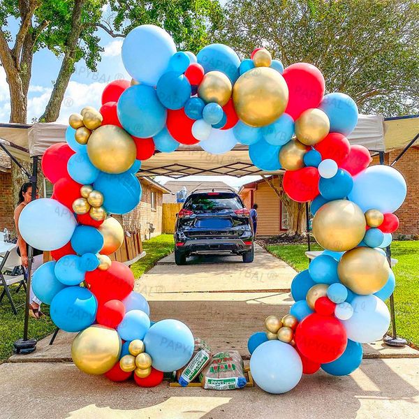 Otras calcomanías decorativas de 1 set Balloons Garland Arch Kit para cumpleaños Baby Shower Decors Ballones Rojo Blue Circus Tema Aire Air Globos 230110