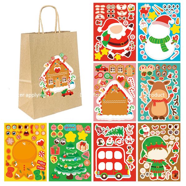 Otras pegatinas decorativas 24 sábanas decoración navideña muñeco de nieve gnome gnome santa santa claus árbol de nave árbol de regalos de bricolaje cajas de papel decoración etiquetas 221203