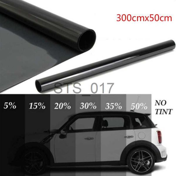 Otras pegatinas decorativas 300cmx50cm Láminas para ventanas de automóviles negras Rollo de película para teñir Car Auto Home Window Glass Summer Solar UV Protector Sticker Films x0712