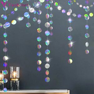 Autres autocollants décoratifs 4M Argent Papier irisé Bannière Fournitures de fête congelées Décoration d'anniversaire Adulte Enfants Garçon Fille Sexe Révéler Décor de mariage 221011