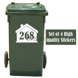 Andere Decoratieve Stickers 4 Stuks Custom Vuilnis Prullenbak Wheelie Bin Huisnummer Stickers Decal Vinyl Garage Home Decor x0712