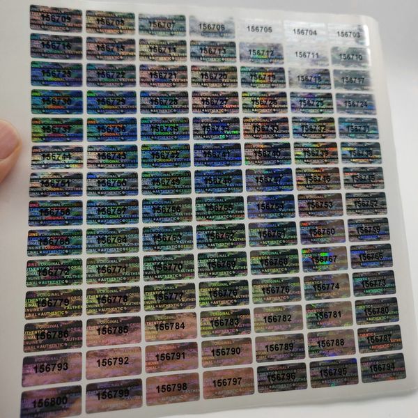 Otras pegatinas decorativas 5000 piezas Número de serie holográfico Garantía genuina Etiqueta a prueba de manipulaciones vacía 20 mm x 10 mm 230907