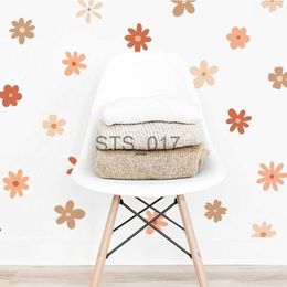 Otras pegatinas decorativas Boho Daisy Floral Wall Stickers Niños Nursery Vinilo Wall Art Decal Kids Baby Peel and Stick Girls Room Interior Home Decor x0712