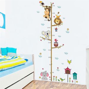 Autres Autocollants Décoratifs Animaux De Bande Dessinée Lion Singe Hibou Éléphant Mesure De La Hauteur Sticker Mural Pour Les Chambres D'enfants Tableau De Croissance Chambre De Pépinière Décor Art 230111