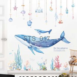 Otras pegatinas decorativas Cartoon Dreamland Wall Sticker para habitaciones de niños Nursery Wall Decor Vinilo Tile Stickers Impermeable Whale Wall Decals Home Decor x0712