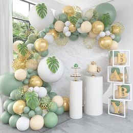 Autres autocollants décoratifs vert doré ballon guirlande arche Kit chaîne mariage fête d'anniversaire décor enfants Latex métal Ballon bébé douche garçon fille 230110