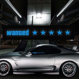 Andere decoratieve stickers JDM Wanted 5 Star Windscherm Elektrische auto LED Sign Light Up Raamstickers Glow Panel x0712