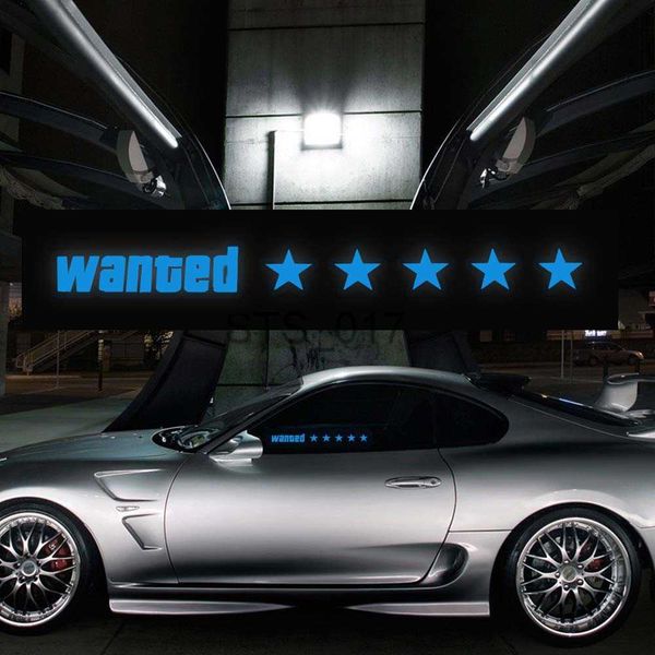 Otras pegatinas decorativas JDM Wanted 5 Star Windshield Electric Car LED Sign Light Up Window Stickers Glow Panel x0712