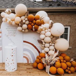 Andere decoratieve stickers Matte oranje ballonnen slinger ketting bruiloft jubileum decoratie abrikoos ballon boog douche decor benodigdheden 230110