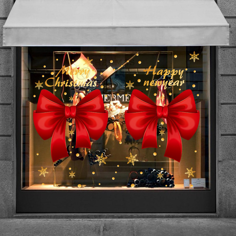 기타 장식 스티커 메리 크리스마스 창 벽 스티커 Xmas 데칼 장식 홈 쇼핑몰 상점 사무실 221203