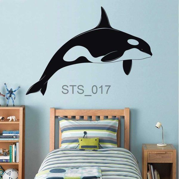 Otras pegatinas decorativas Orce Killer Whale Vinilo Pegatinas de pared Ballena Silueta Animal de dibujos animados Bebés Niños Habitación Tatuajes de pared Arte Decoración del hogar Calcomanías Z494 x0712