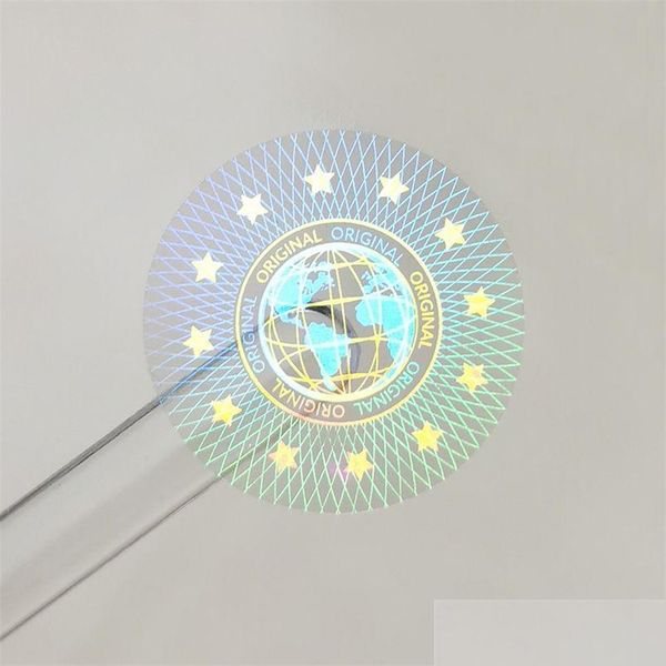 Otras pegatinas decorativas Pegatinas holográficas originales A prueba de manipulaciones Seguridad Labeoid Etiqueta de garantía transparente Personalizada 20X20 mm Dhrzy