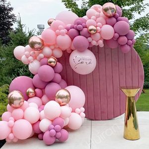 Autres autocollants décoratifs Rose Gold Balloon Garland Arch Décoration de mariage Fête d'anniversaire Décor Baby Shower Girl Décoration 230110