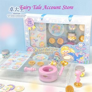 Otras pegatinas decorativas Zhuo Dawang Lacquer Seal Box Gift Gift Gift Tool Tool creativo de herramienta creativa como A para niños 230816