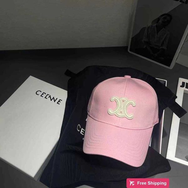 Gorras Diseñador Colorido CE Inicio Béisbol duro para mujer Circunferencia de cabeza grande Rosa con hombres blancos