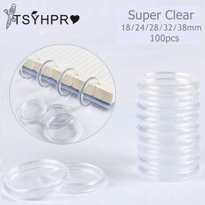 Autres accessoires de bureau 100pcs Discbound Planner Notebook Discs Expansion super clear 24mm1inch 28mm11inch 32mm125inch 38mm15inch 230707