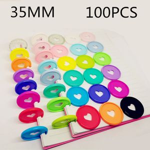 Other Desk Accessories 100PCS35MM love plastic binding ring looseleaf mushroom hole notebook disc notepad hand ledger buckle 230707