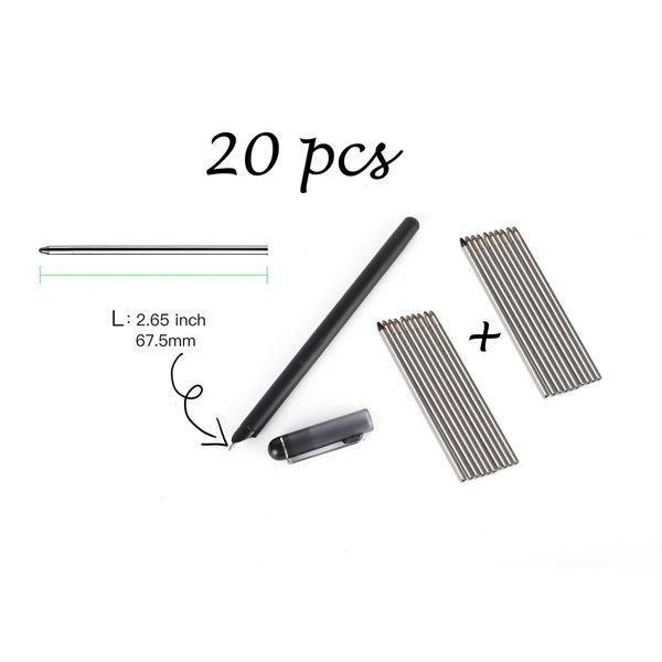 Autres accessoires de bureau 20 pièces recharges de stylo à encre remplaçables compatibles avec Ophaya Smart Digital SyncPen écriture lisse pointe 05mm noir 231027