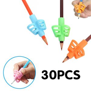 Otros accesorios de escritorio 30pcs Pan Holder ldren Lápiz de escritura Niños Práctica de aprendizaje Silicona Pen Aid Grip Dispositivo de corrección de postura para estudiantes 230609