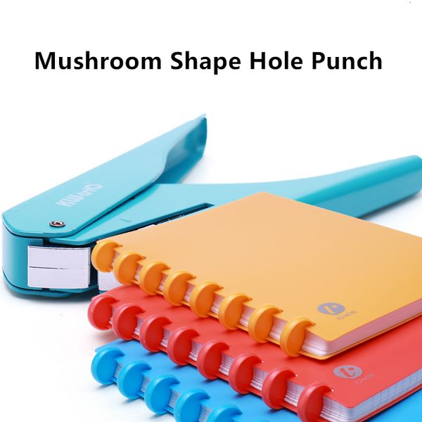 Otros accesorios de escritorio Creative Mushroom Shape Hole Punch Disc Ring Ttype Puncher DIY Paper Cutter Craft Machine para oficinas Planificador Papelería 09983 230808