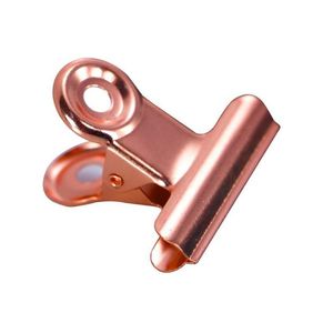 Autres accessoires de bureau Vente en gros 1000pcs 22mm / 31mm Clips de poignée en métal rond Rose Gold Bldog Clip Papier de billet en acier inoxydable pour étiquettes B Dhyx3