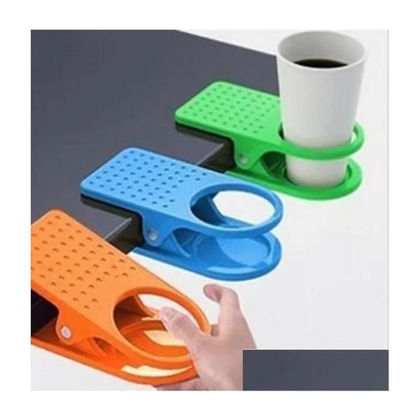 Autres accessoires de bureau Tasses de table en gros Clip Drinklip Porte-gobelet Tasse en verre Bureau Tumblerf Pince pour la maison Boisson Café Eau Rack DH93A