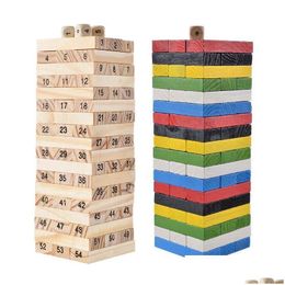 Autres accessoires de bureau en gros jouet en bois bloc de construction éducation précoce puzzle jeu de bureau 54pcs bureau école entreprise industrielle DH6U7