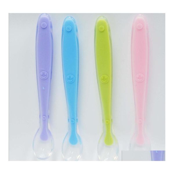 Autre vaisselle bébé SILE Spoon Formation Nourrir des enfants doux Mère et Produits Factory Wholesale Drop Livrot Home Garden Kit OTMJB