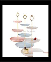 Autre Dîner Kitchen Dining Dining Bar Home Garden Drop Livrot 2021 Fashionable European Style 3 Tier Cake Plate Stand Handle Fit9526934