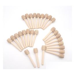 Autre vaisselle bois 8cm mini bâton de miel en bois Dippers Stir Rod Dipper Cuisine Outil Party Supply Drop Livraison Maison Jardin Salle à manger DH9VH