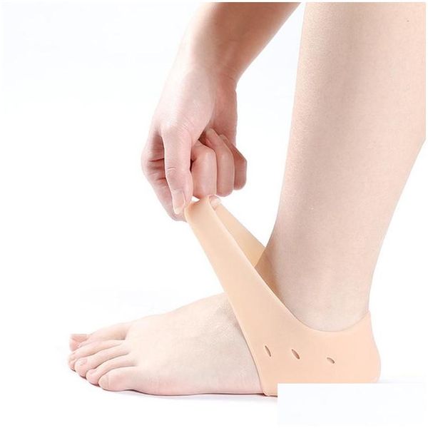 Otros productos de plástico desechables Sile Heel Socks Gel Footing Care Pad con orificio Pies Piel agrietada Hidratante Pie Anti Cracking Pro Otw0V